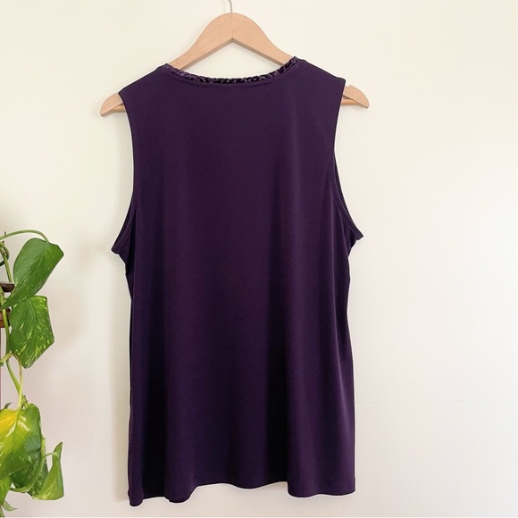 Christopher & Banks 2pc Purple Open Front Velvet Trim Cardigan & Tank Si… - Picture 8 of 10